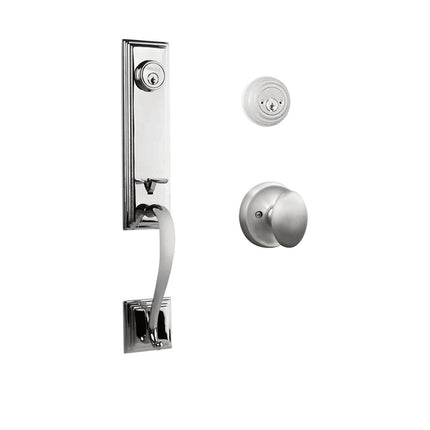 765 SE DC UO/PI PC BP | Seine Door Handle Double Cylinder with Egg Knob Entrance Set Box Pack Polished Chrome | N2lok