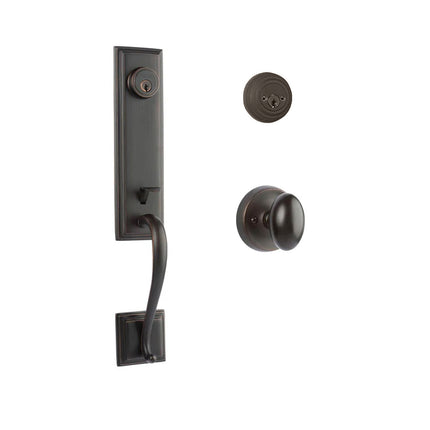 765 SE DC UO/PI VB BP | Seine Door Handle Double Cylinder with Egg Knob Entrance Set Box Pack Venetian Bronze | N2lok