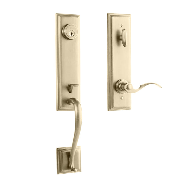 765 SE IC FL L03 BP | Seine Door Handle Interconnect Flutto Lever Entrance Set Polished Brass 765 SE IC FL/PI L03 BP | N2lok