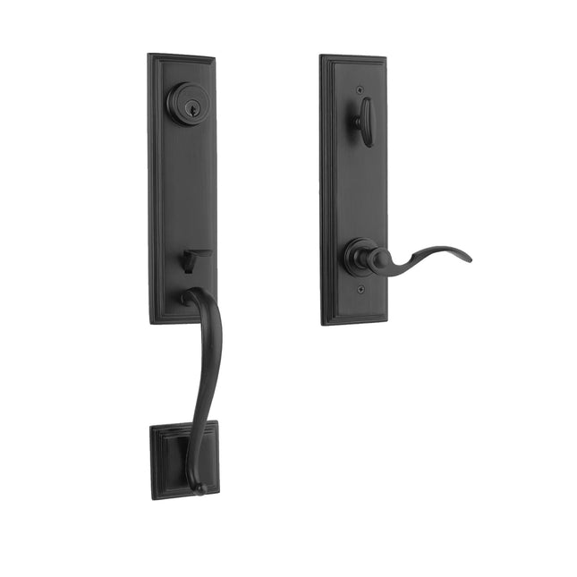 765 SE IC MB BP | Seine Entrance Door Handle Set with Interconnect Box Pack Matt Black 765SEICMBBP | N2lok