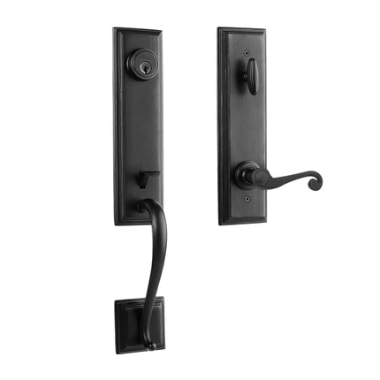 765 SE IC SP MB BP | Seine Door Handle Interconnect Spiral Lever Entrance Set Matt Black 765 SE IC SP/PI MB BP | N2lok