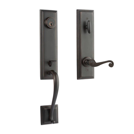 765 SE IC SP VB BP | Seine Door Handle Interconnect Spiral Lever Entrance Set Venetian Bronze 765 SE IC SP/PI VB BP | N2lok