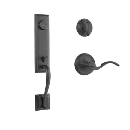 765 SE SC FL/PI MB BP | Seine Door Handle Single Cylinder with Flutto Lever Entrance Set Box Pack Matt Black | N2lok