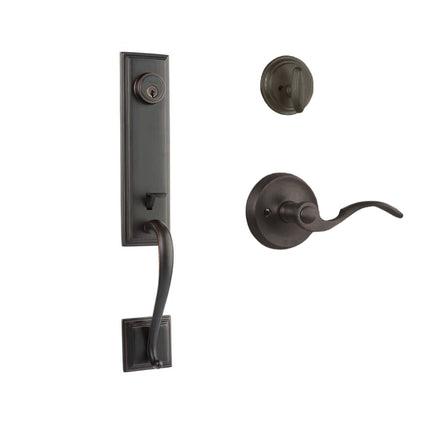 765 SE SC FL/PI VB BP | Seine Door Handle Single Cylinder with Flutto Lever Entrance Set Box Pack Venetian Bronze | N2lok