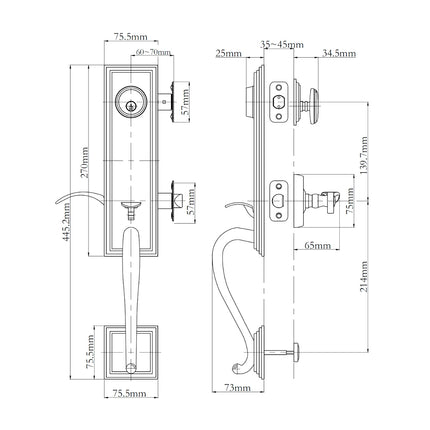 765 SE SC MB BP | Seine Single Cylinder Door Entrance Set Box Pack Matt Black 765SESCMBBP | N2lok