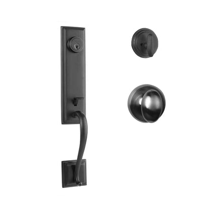 765 SE SC UO/PI MB BP | Seine Door Handle Single Cylinder with Egg Knob Entrance Set Box Pack Matt Black | N2lok