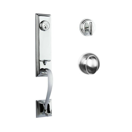 765 SE SC UO/PI PC BP | Seine Door Handle Single Cylinder with Egg Knob Entrance Set Box Pack Polished Chrome | N2lok