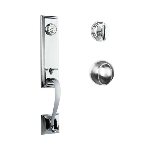 765 SE SC UO/PI PC BP | Seine Door Handle Single Cylinder with Egg Knob Entrance Set Box Pack Polished Chrome | N2lok