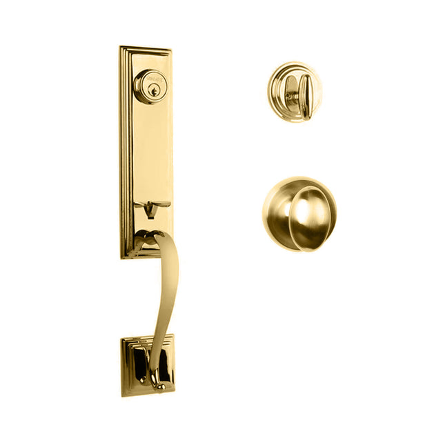 765 SE SC UO/PI SB BP | Seine Door Handle Single Cylinder with Egg Knob Entrance Set Box Pack Satin Brass | N2lok