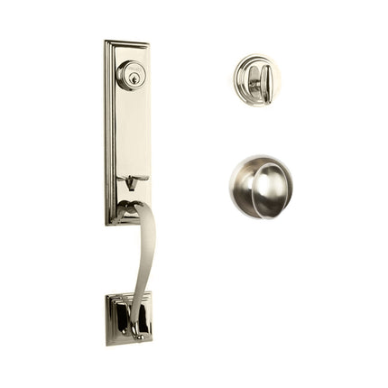 765 SE SC UO/PI SN BP | Seine Door Handle Single Cylinder with Egg Knob Entrance Set Box Pack Satin Nickel | N2lok