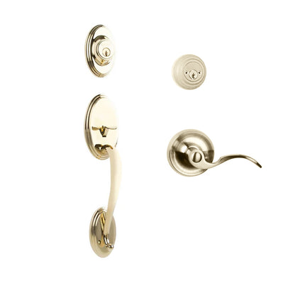 765 SO DC FL/PI L03 BP | Somme Door Handle Double Cylinder with Flutto Lever Entrance Set Box Pack Polished Brass | N2lok