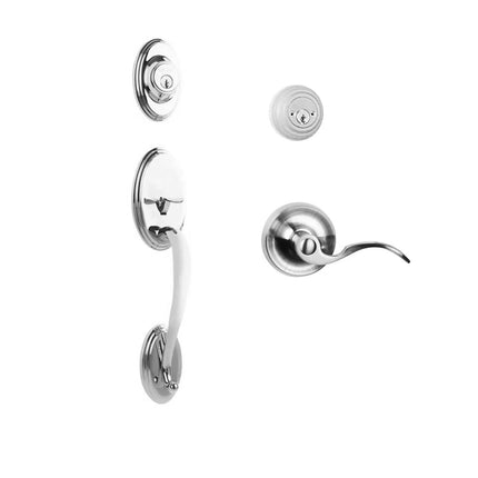 765 SO DC FL/PI PC BP | Somme Door Handle Double Cylinder with Flutto Lever Entrance Set Box Pack Polished Chrome | N2lok