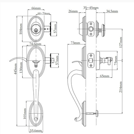 Somme Door Handle Double Cylinder with Egg Knob Entrance Set Box Pack Polished Brass N2LOK