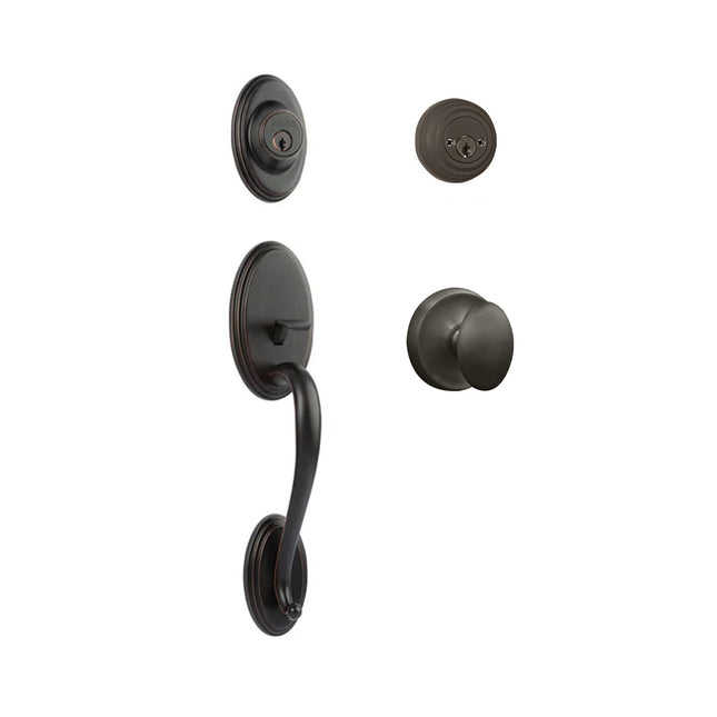 Somme Door Handle Double Cylinder with Egg Knob Entrance Set Box Pack Venetian Bronze N2LOK