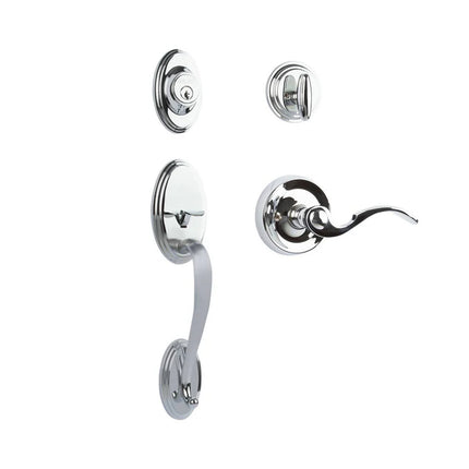 Somme Door Handle Single Cylinder with Flutto Lever Entrance Set Box Pack Polished Chrome N2LOK
