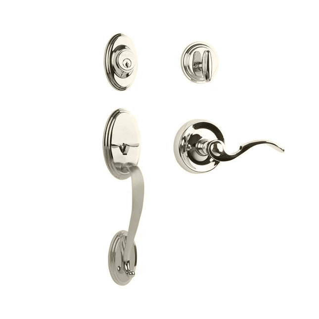 Somme Door Handle Single Cylinder with Flutto Lever Entrance Set Box Pack Satin Nickel N2LOK
