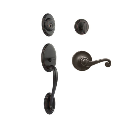 765 SO SC SP/PI VB BP | Somme Door Handle Single Cylinder with Spiral Lever Entrance Set Box Pack Venetian Bronze | N2lok