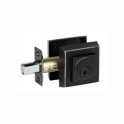 8160 AO MB BP | Forged Brass Single Cylinder Square Deadbolt Matt Black Box Pack 8160/AO/MBBP | N2lok