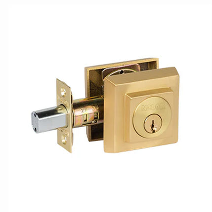 8160 AO SB BP | Forged Brass Single Cylinder Square Deadbolt Satin Brass 8160/AO/SBBP | N2lok