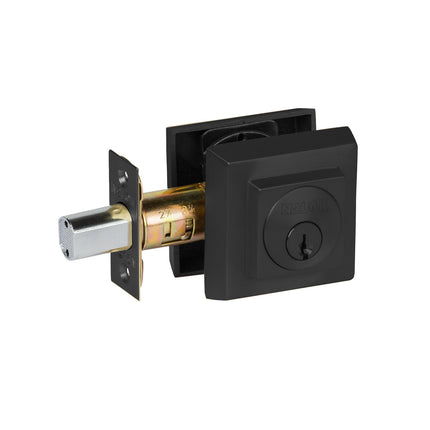 8260 AO MB BP | Forged Brass Deadbolt Square Double Cylinder Box Pack Matt Black 8260AOMBBP | N2lok