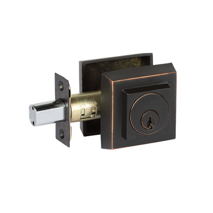8260 AO VB BP | Forged Brass Deadbolt Square Double Cylinder Box Pack Venetian Bronze 8260AOVBBP | N2lok