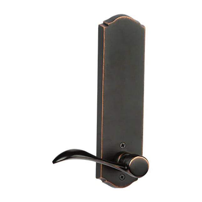 Etna Wave Door Lever Handle Left Hand Passage Set Venetian Bronze 8453 EN WLL VB BP N2LOK