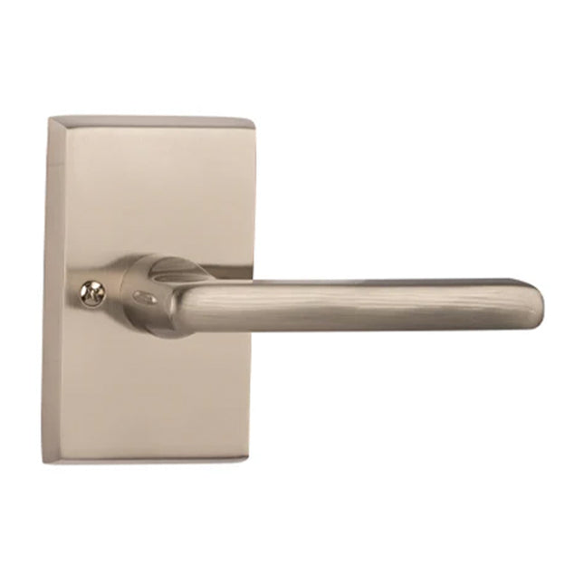 Agrigento Straight Door Lever Privacy Set Satin Nickel 8553 AO SL SN BP N2LOK