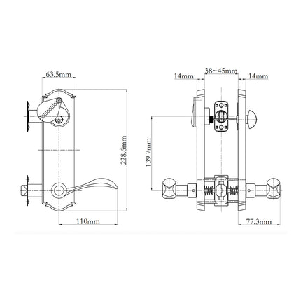 8611 EN WLL VB BP | Etna Medium Wave Door Lever Single Cylinder Box Pack Left Hand Venetian Bronze | N2lok