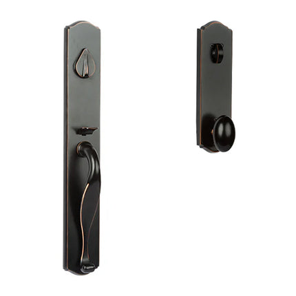 8711 EN EK VB BP | Etna Door Handle Single Cylinder Egg Knob Entrance Set Venetian Bronze | N2lok