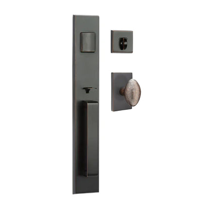 8712 AO EK 10B | Agrigento Egg Door Knob Single Cylinder Venetian Bronze | N2lok