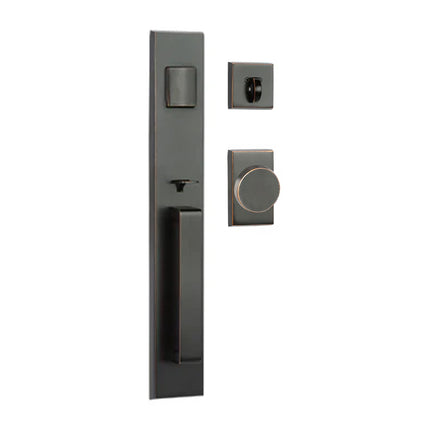 8712 AO FK 10B | Agrigento Flat Door Knob Single Cylinder Venetian Bronze | N2lok