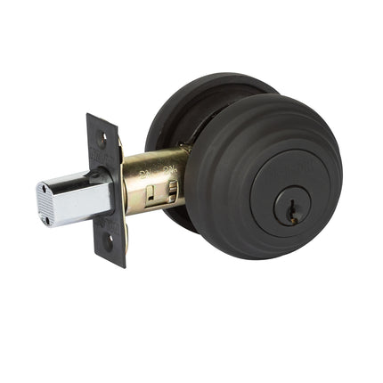 A717 MB BP | Forged Brass Deadbolt Round Single Cylinder Box Pack Matt Black A717MBBP | N2lok