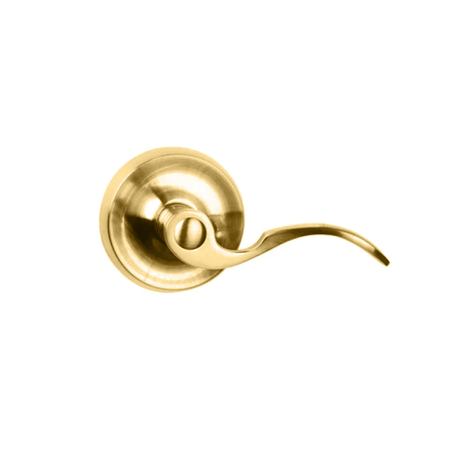A745 FL/PI SB BP | Flutto Door Lever Handle Passage Round Box Pack Satin Brass A745 FL/PI SB | N2lok