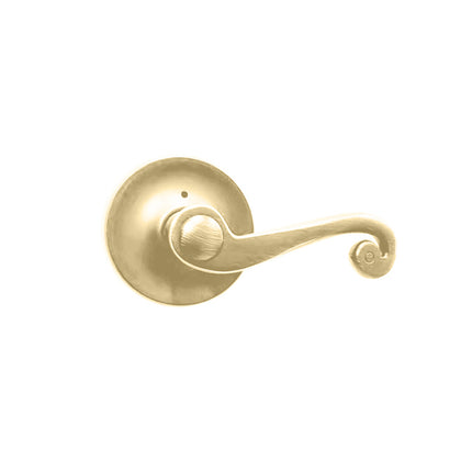 A755 SP/PI L03 BP | Spira Door Lever Handle Privacy Round Box Pack Polished Brass | N2lok