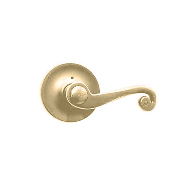 A755 SP/PI SB BP | Spira Door Lever Handle Privacy Round Box Pack Satin Brass | N2lok