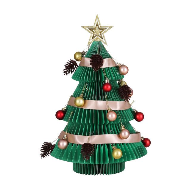 Jingle Jollys Paper Christmas Tree 47CM w/Star Topper Xmas Decor Tabletop Green DIY Ornament Set – product detail