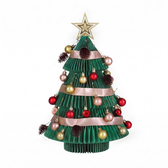 Jingle Jollys Paper Christmas Tree 61 CM w/Star Topper Xmas Decor Tabletop Green DIY Ornament Set – product detail