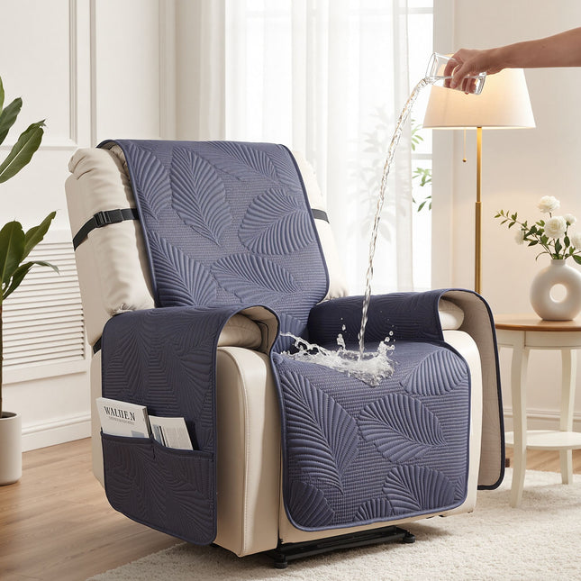 Artiss Quilted Recliner Chair Covers 100 Percent Waterproof Recliner Slipcovers Grey