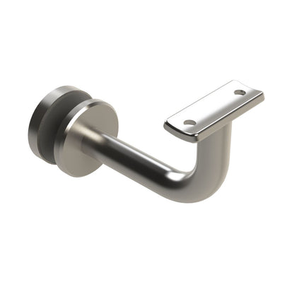 Emroware SS80GCT Extended concealed curved top bracket for glass Satin stainless steel G304 80mm extension Decorus Hardware Perth Australia