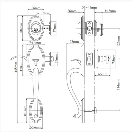 Somme Door Handle Single Cylinder with Egg Knob Entrance Set Box Pack Polished Brass N2LOK