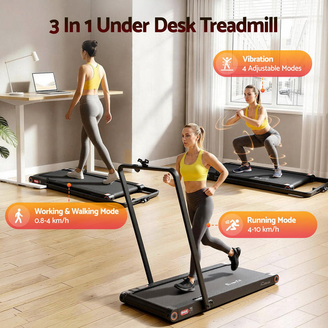 Everfit 4 in 1 Vibration Walking Pad Treadmill Under Desk Treadmills for Home Gym with App Control 380mm – product detail
