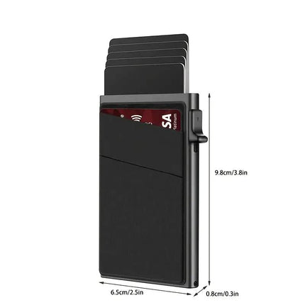 Contemporary Acrylic RFID Blocking Card Holder - Minimalist Business Wallet for Men, Automatic Pop-Up, 1pc