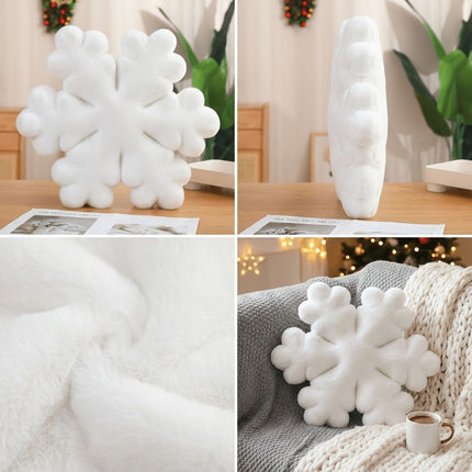 snowflake pillow, plush throw pillow, winter decor, Christmas cushion, sofa accent pillow, bedroom decoration, cozy throw pillow, snowflake shaped cushion, Australia winter home decor - White - Size 40CM