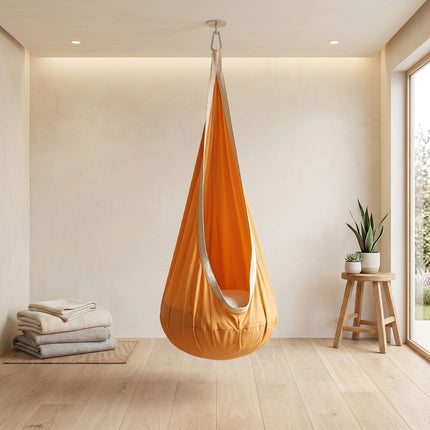 hanging hammock chair, indoor hammock chair, outdoor hammock chair, inflatable pillow, pocket, relaxation, playtime, Christmas gift, Halloween gift, lounge chair - Green - Size 160-70cm
