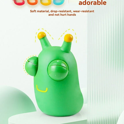 staring small vegetable worm, stress relief toy, novelty gift, popular toy, relaxation toy, anxiety toy, fidget toy, cute stress ball, googly eyes toy - Green - Size 2pcs