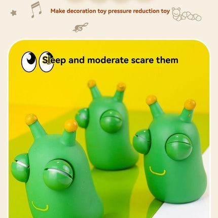 staring small vegetable worm, stress relief toy, novelty gift, popular toy, relaxation toy, anxiety toy, fidget toy, cute stress ball, googly eyes toy - Green - Size 2pcs