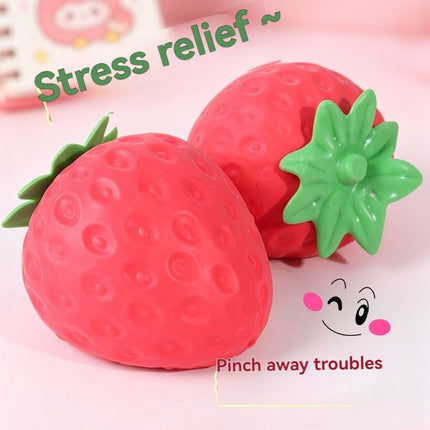 giant strawberry, squeeze stress reliever, novelty gift, decompression toy, slow-rebound soft rubber, stress relief toy, desk fidget toy, Australian stress toy, cute gift idea, sensory fidget - Red - Size strawberry