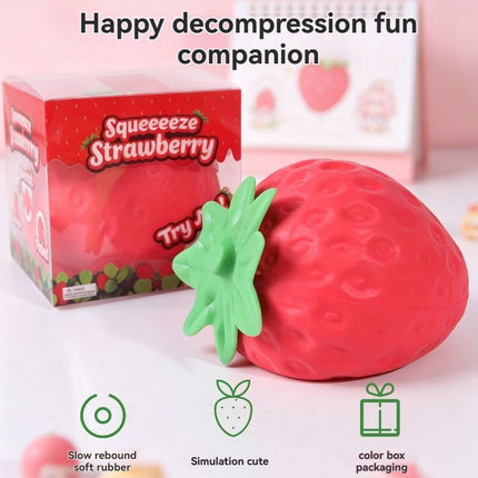 giant strawberry, squeeze stress reliever, novelty gift, decompression toy, slow-rebound soft rubber, stress relief toy, desk fidget toy, Australian stress toy, cute gift idea, sensory fidget - Red - Size strawberry