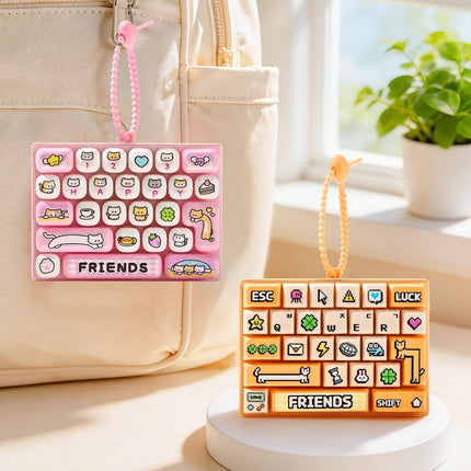 26-key keyboard keychain, bag charm, stress reliever toy, cute gift, pixel keychain, novelty gift, Australia, fun accessory, quirky keyring, retro gaming charm - Green - Size 26 pendants