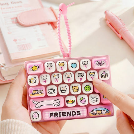 26-key keyboard keychain, bag charm, stress reliever toy, cute gift, pixel keychain, novelty gift, Australia, fun accessory, quirky keyring, retro gaming charm - Green - Size 26 pendants